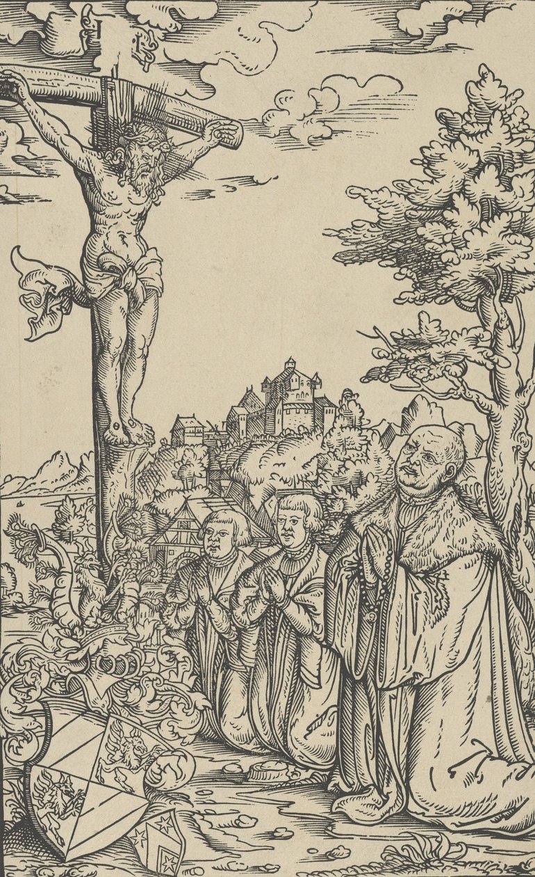 Boekplaat van Christoph Scheurl, 16e eeuw door Lucas Cranach the Younger  