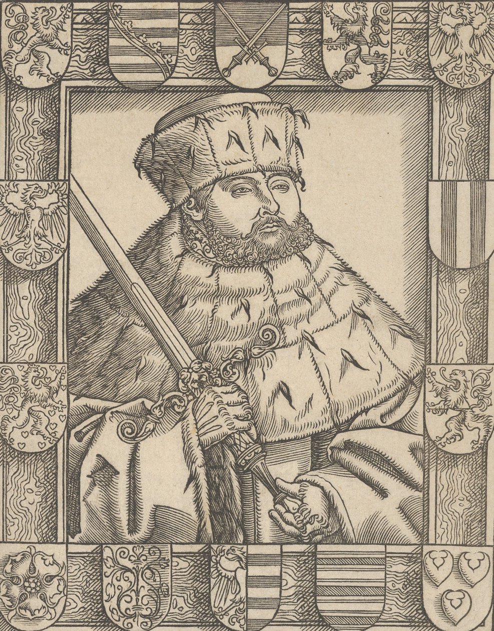 Kopie van Johan Frederik de Grootmoedige, in keurvorstelijke gewaden door Lucas Cranach the Younger  