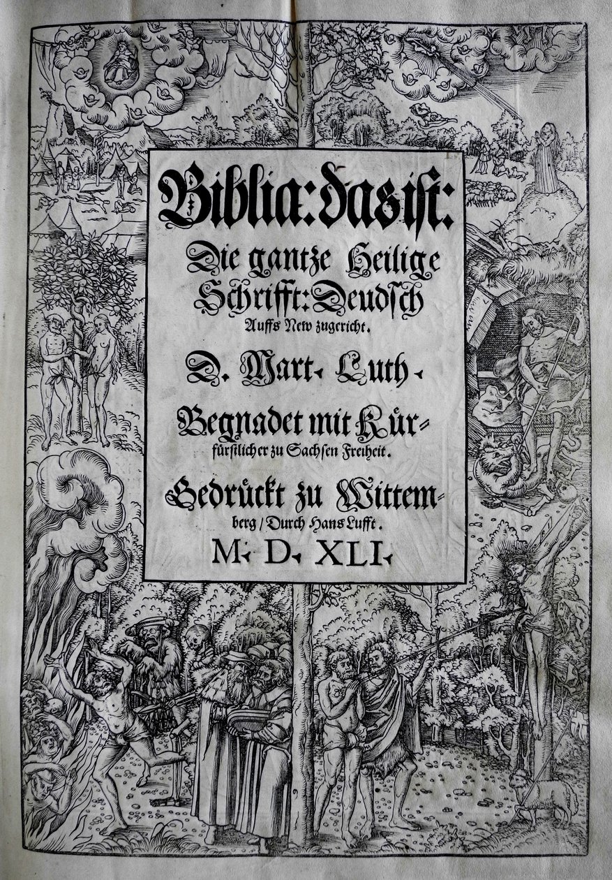 Omslagontwerp Biblia door Martin Luther door Lucas Cranach the Younger