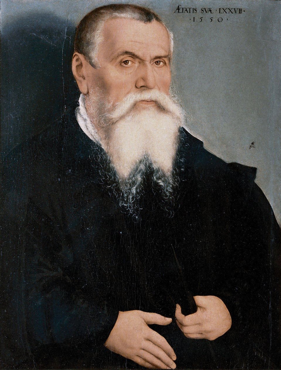 Italiaans:  Ritratto di Lucas Cranach il Vecchio Portret van Lucas Cranach de Oudere door Lucas Cranach the Younger