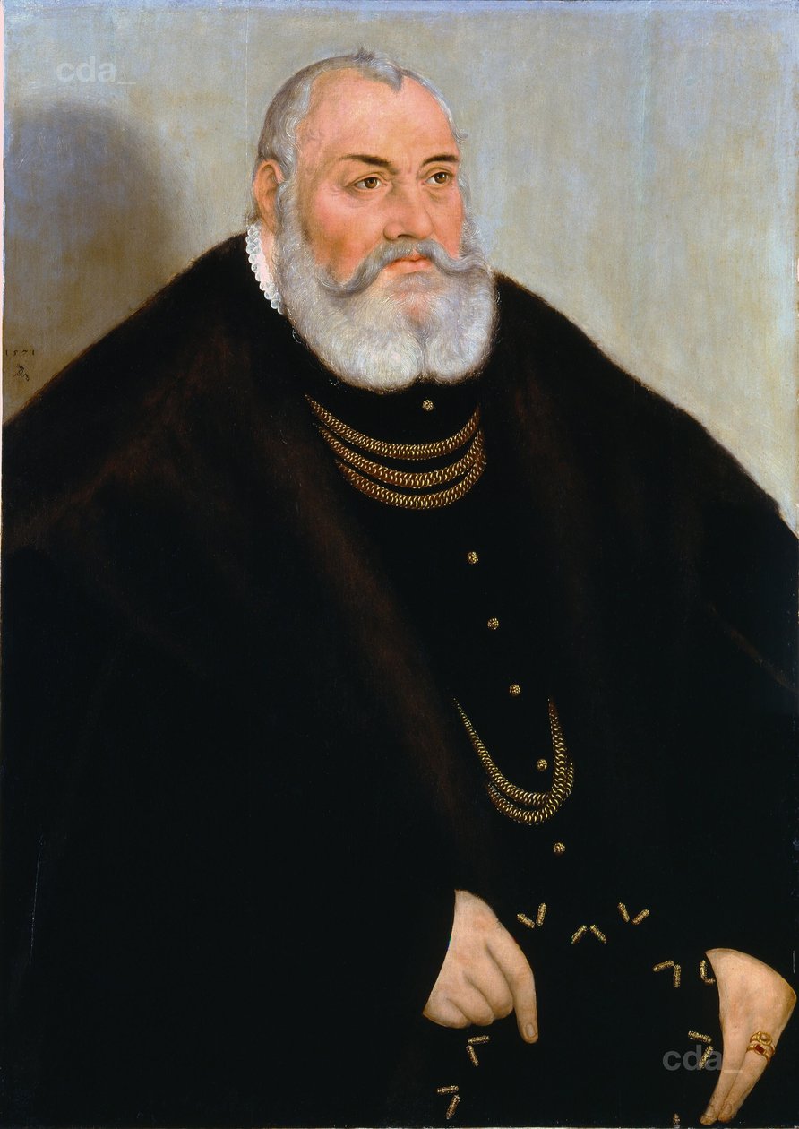 Portret van George de Vrome van Brandenburg-Ansbach door Lucas Cranach the Younger