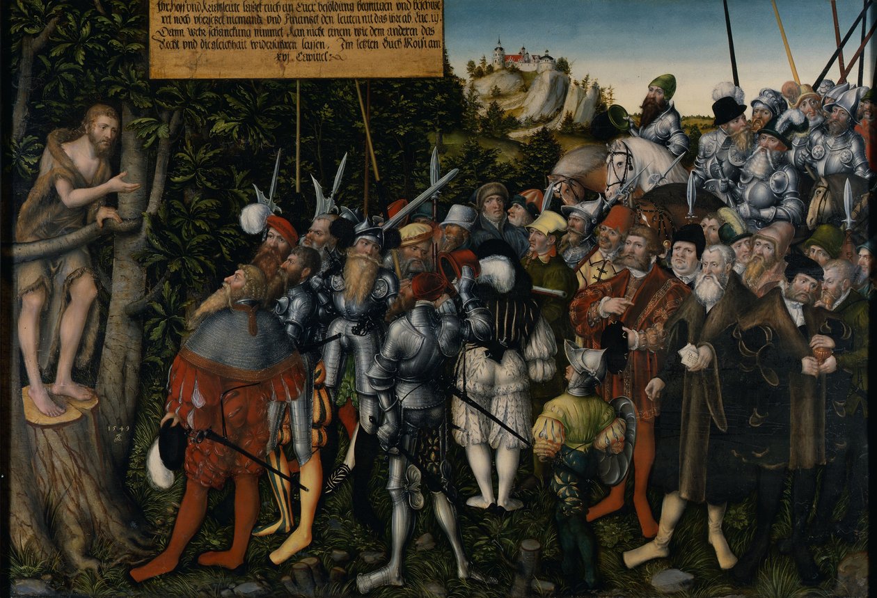 De preek van Johannes de Doper, 1549 door Lucas Cranach the Younger