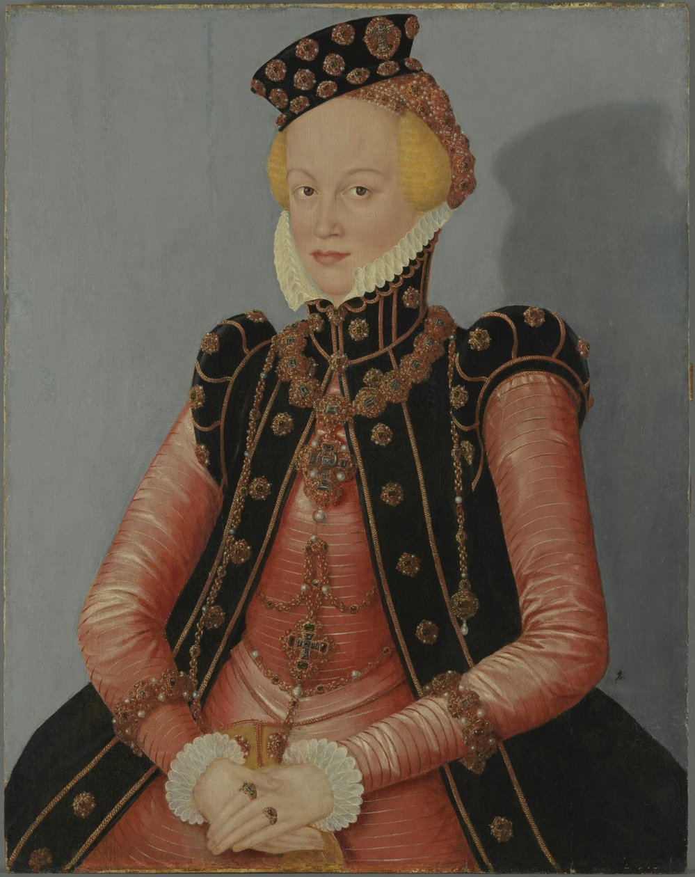 portret van een saxonische prinses door Lucas Cranach the Younger