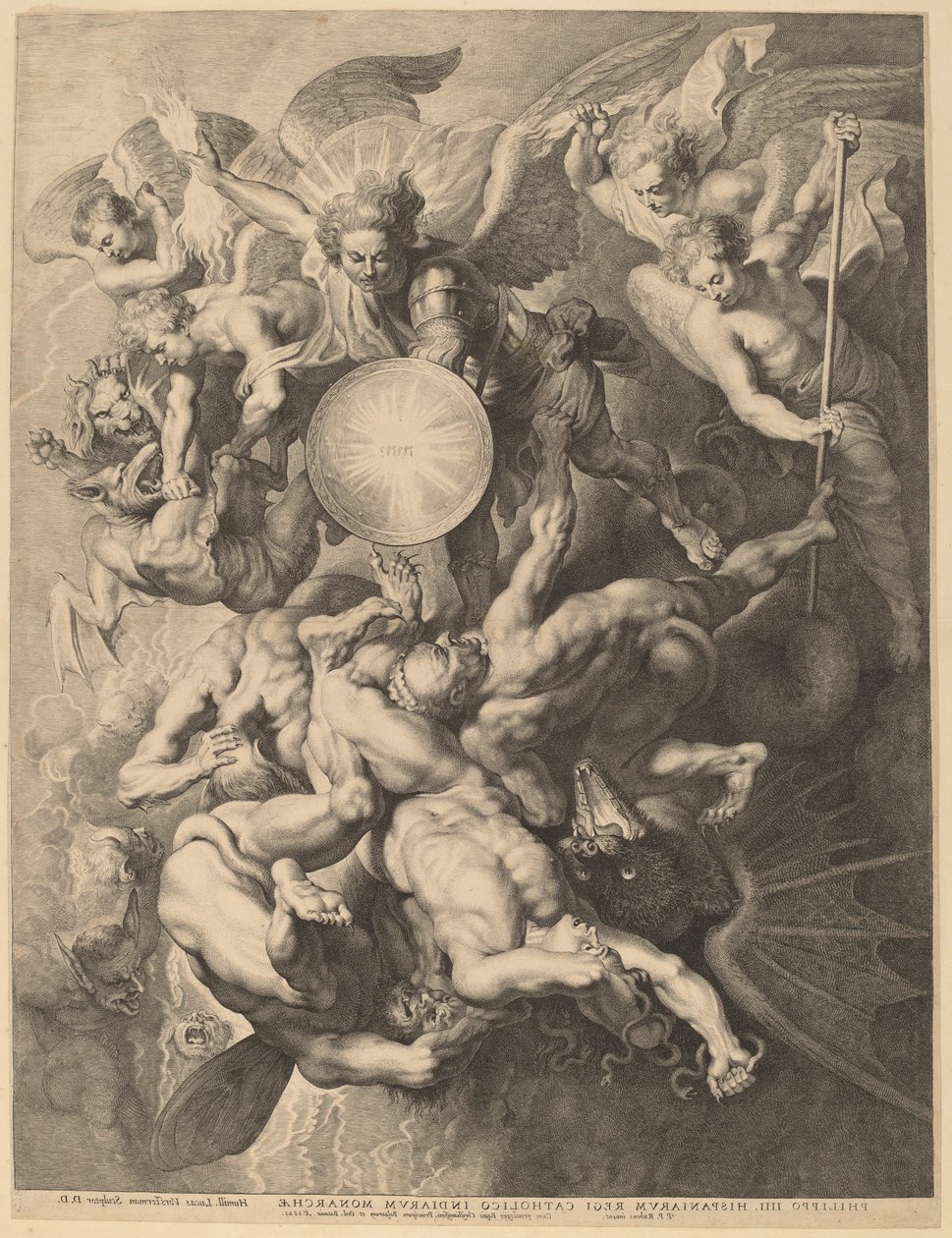 De Val van de Opstandige Engelen door Lucas Emil Vorsterman after Sir Peter Paul Rubens