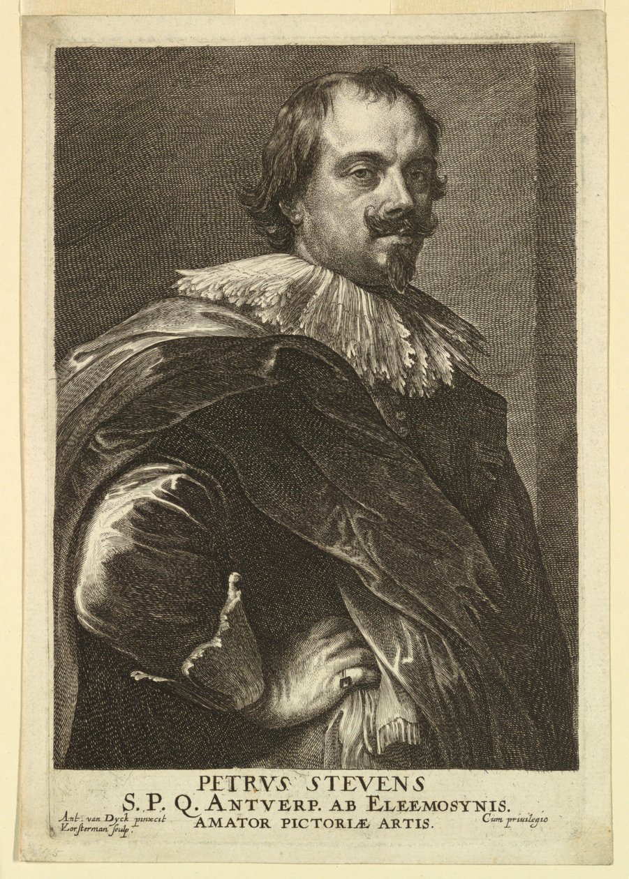 Portret van Peter Stevens, uit de Icones Principum Virorum door Lucas Vorsterman