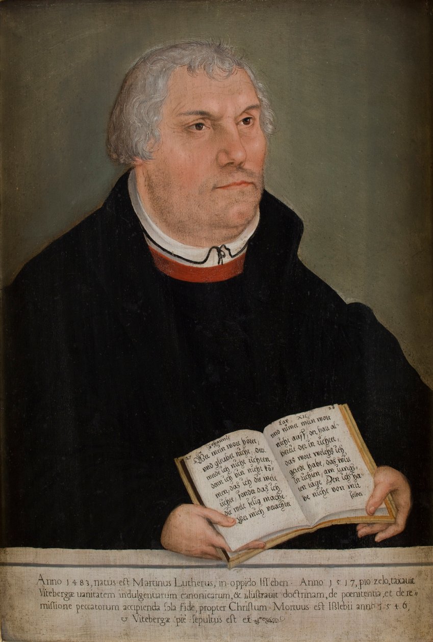 Portret van Martin Luther door Lucas the Elder (workshop of) Cranach