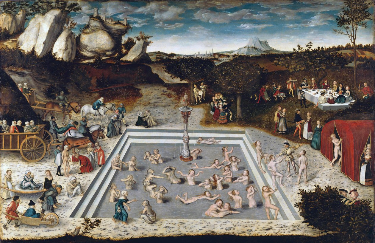 Fontein van de Jeugd - De Fontein van de Jeugd, door Lucas Cranach de Oude (1472-1553). Olie op hout door Lucas the Elder Cranach