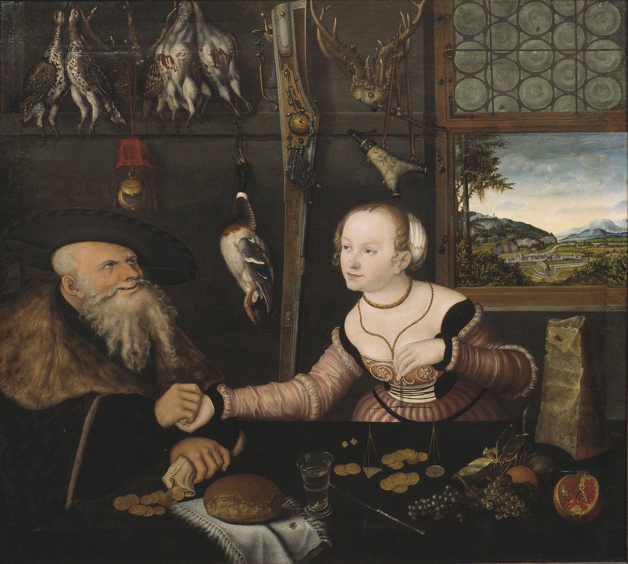 Het slecht passende paar door Lucas the Elder Cranach