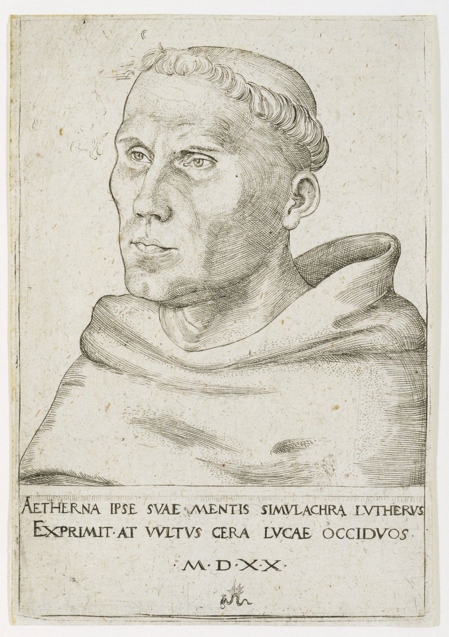 Maarten Luther, Buste in Driekwart Aanzicht door Lucas the Elder Cranach