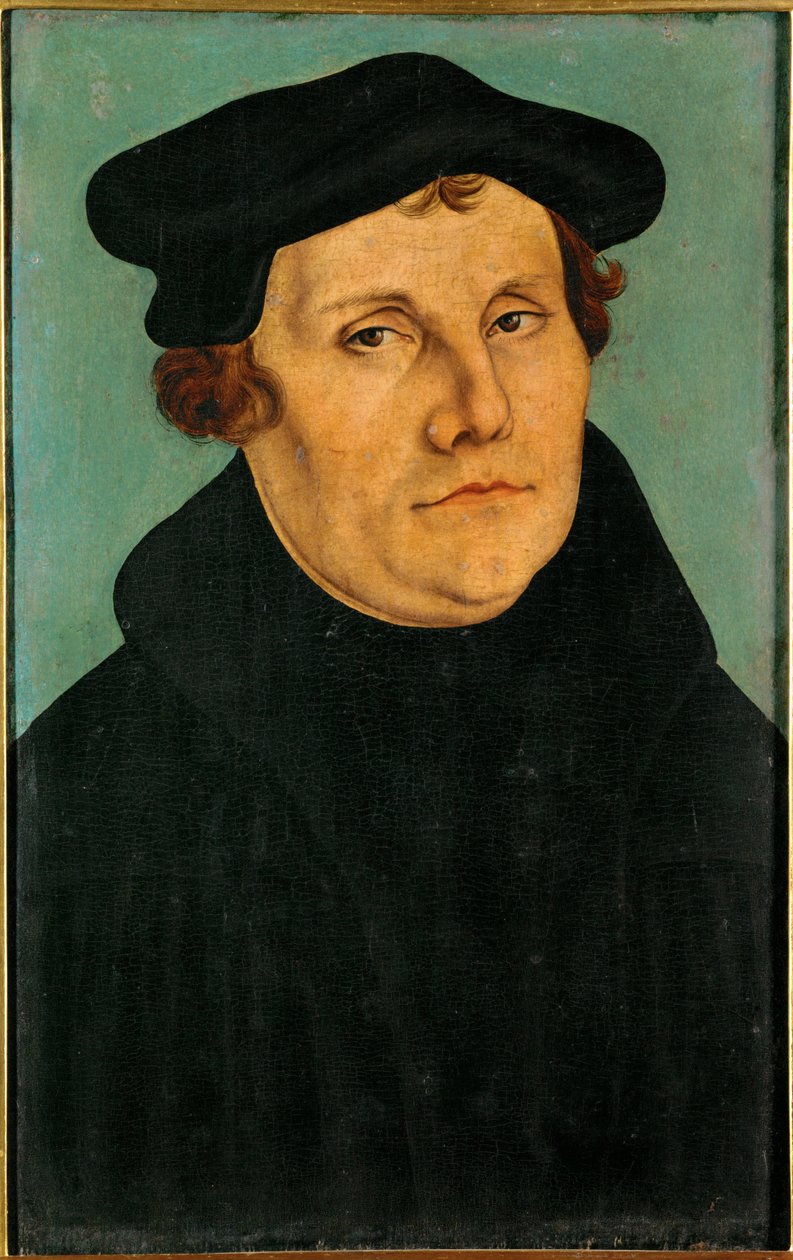 Maarten Luther Olieverf op ... (olieverf op hout) door Lucas the Elder Cranach