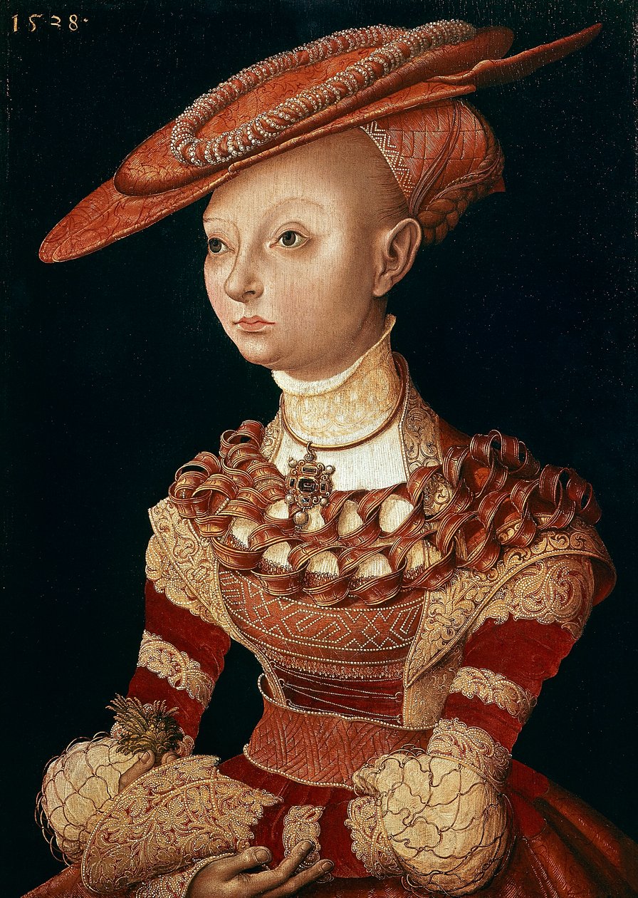 Portret van een dame door Lucas the Elder Cranach