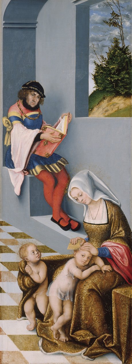 De Heilige Verwantschap (zogenaamde Torgau Altaarstuk) rechter paneel door Lucas the Elder Cranach