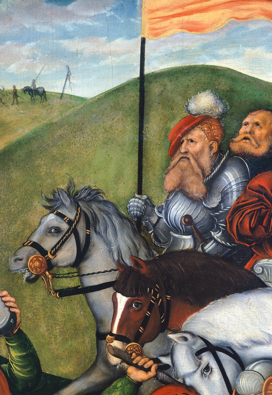 Weg naar Calvarie (detail) door Lucas the Elder Cranach