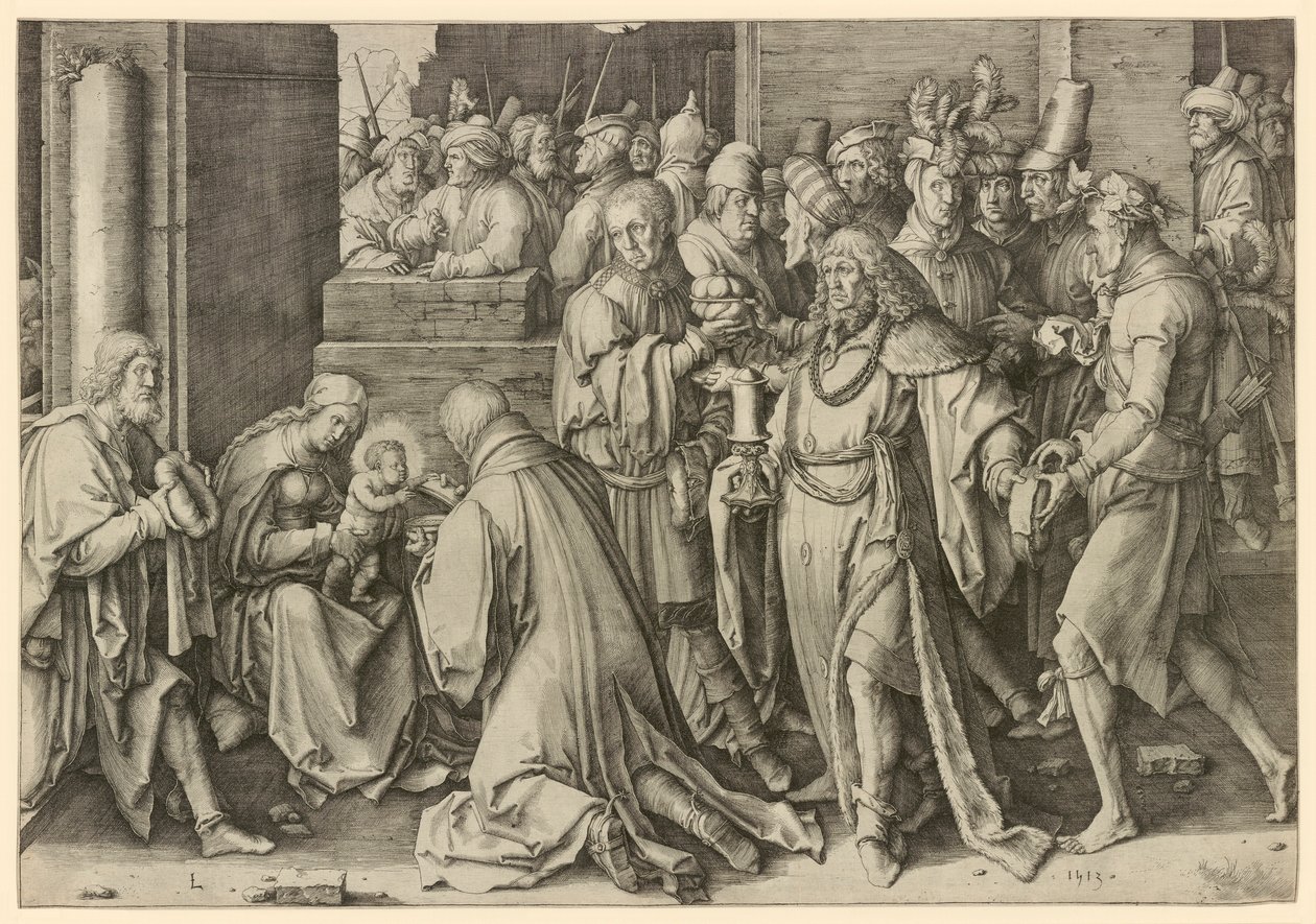 Aanbidding der wijzen door Lucas van Leyden