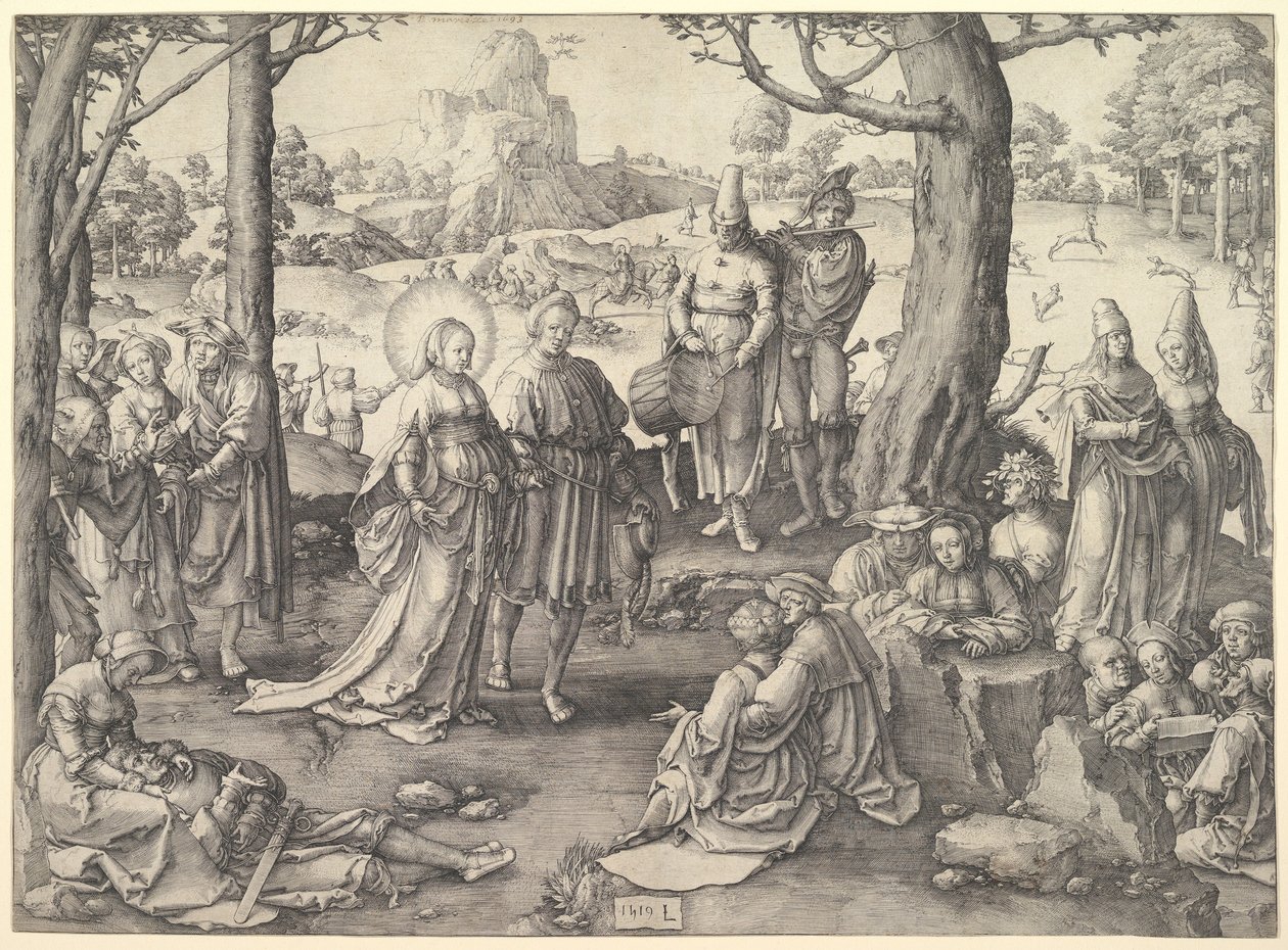 De dans van de heilige Maria Magdalena door Lucas van Leyden