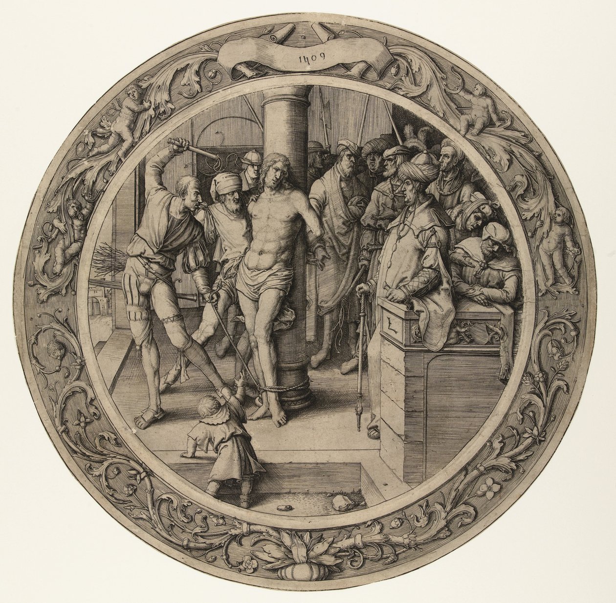 De geseling van Christus (De Ronde Passie) door Lucas van Leyden