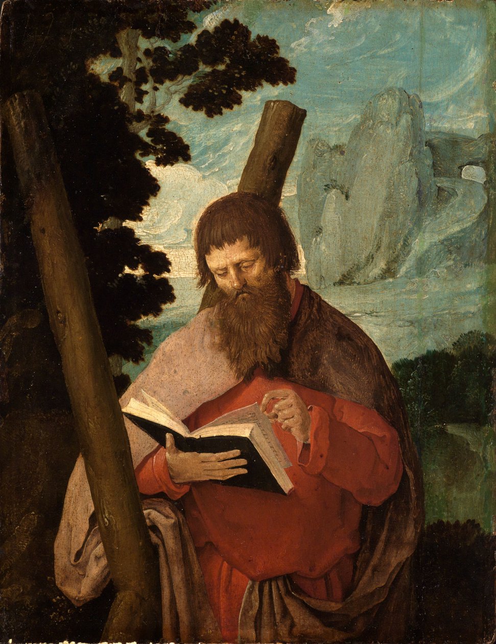 De heilige Andreas, halffiguur door Lucas van Leyden