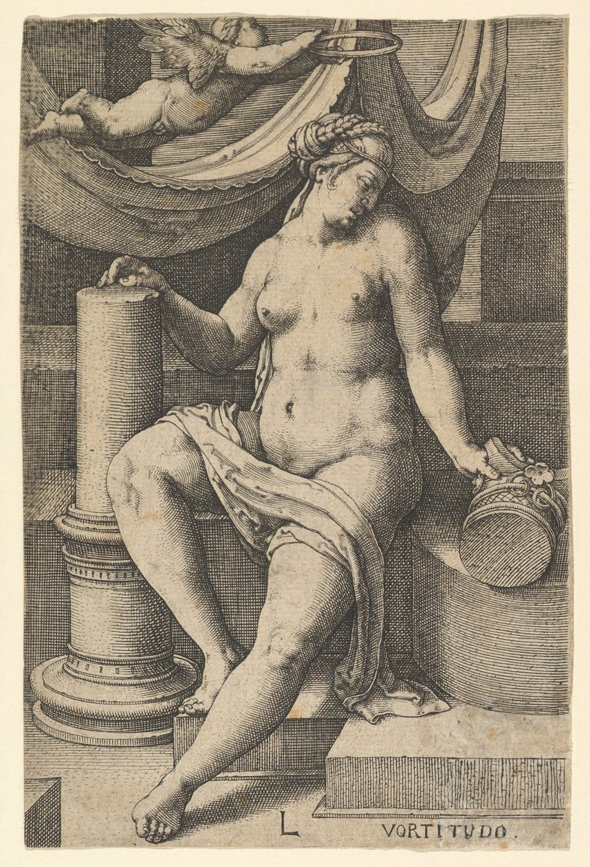 Moed, uit de serie De Zeven Deugden door Lucas van Leyden