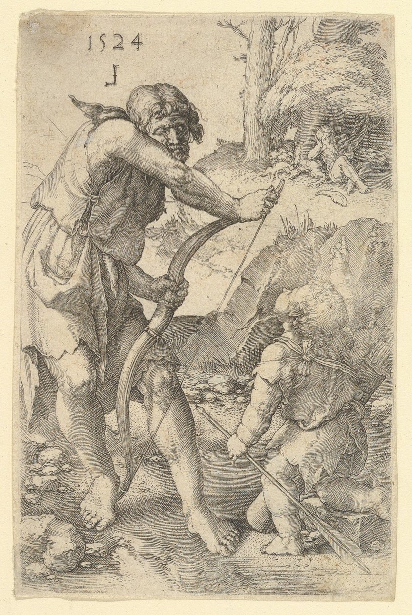 Lamech en Kaïn, 1524 door Lucas van Leyden