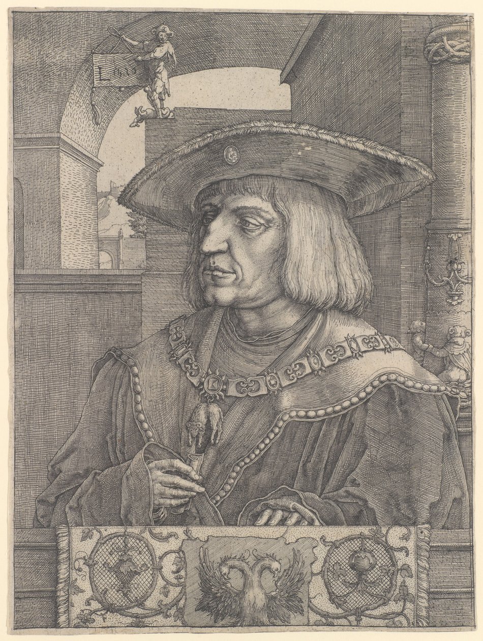 Maximiliaan I door Lucas van Leyden