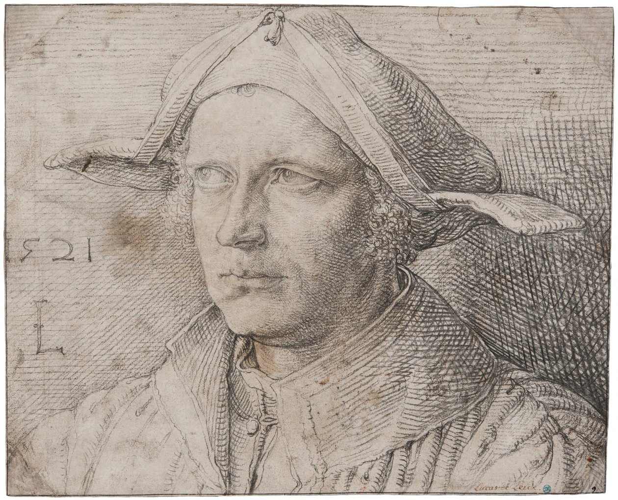 Portret van een jonge man door Lucas van Leyden