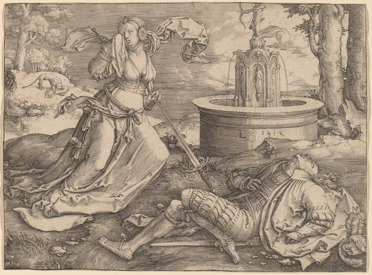 Pyramus en Thisbe door Lucas van Leyden