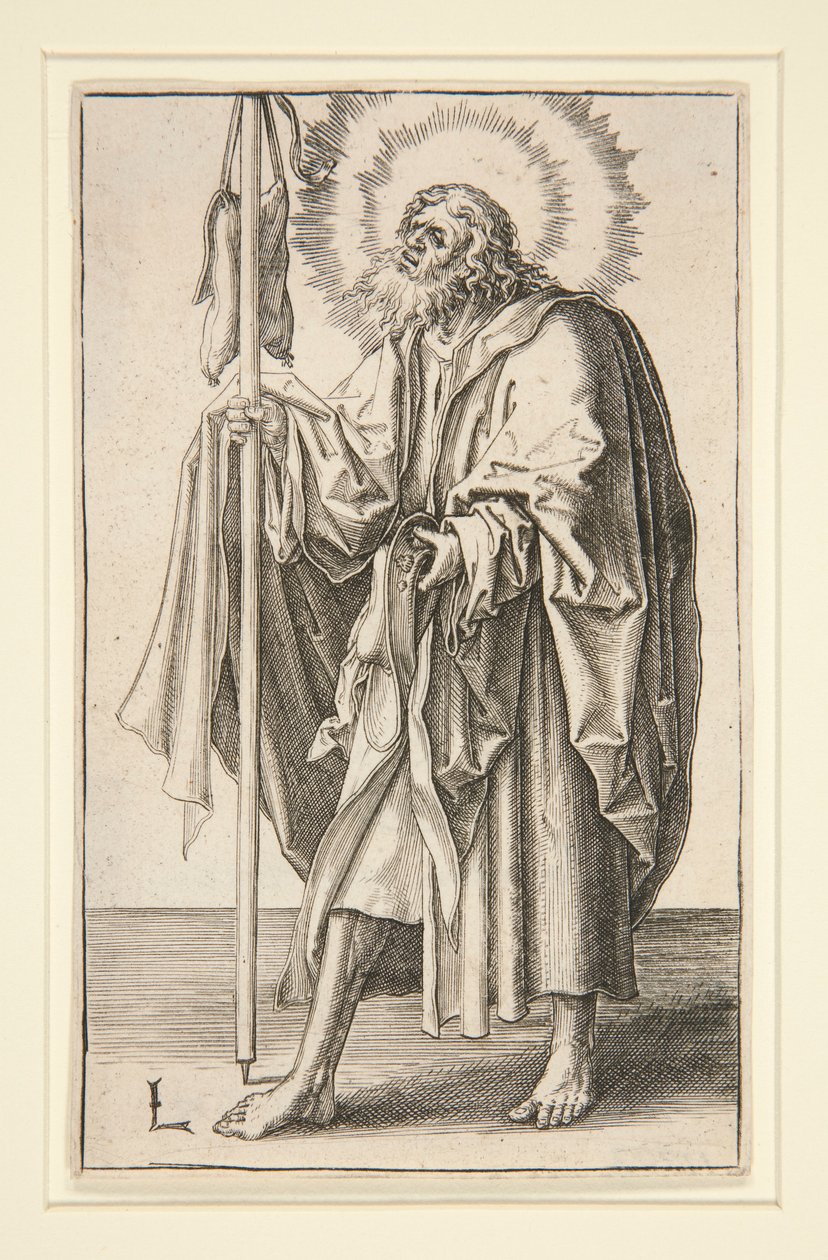 Sint Jacobus de Meerdere (of de Oudere) uit de serie: Christus en de Apostelen door Lucas van Leyden