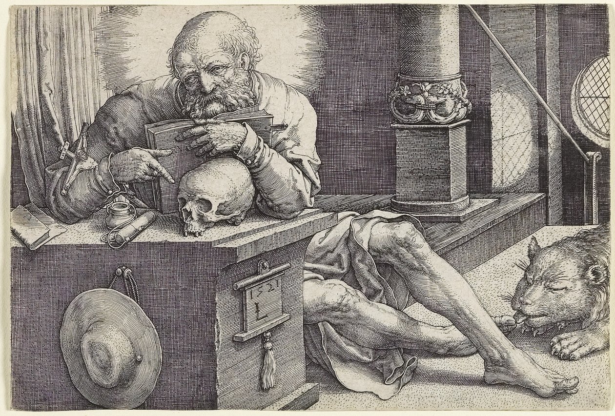 Sint Hiëronymus in Zijn Studie, 1521 door Lucas van Leyden