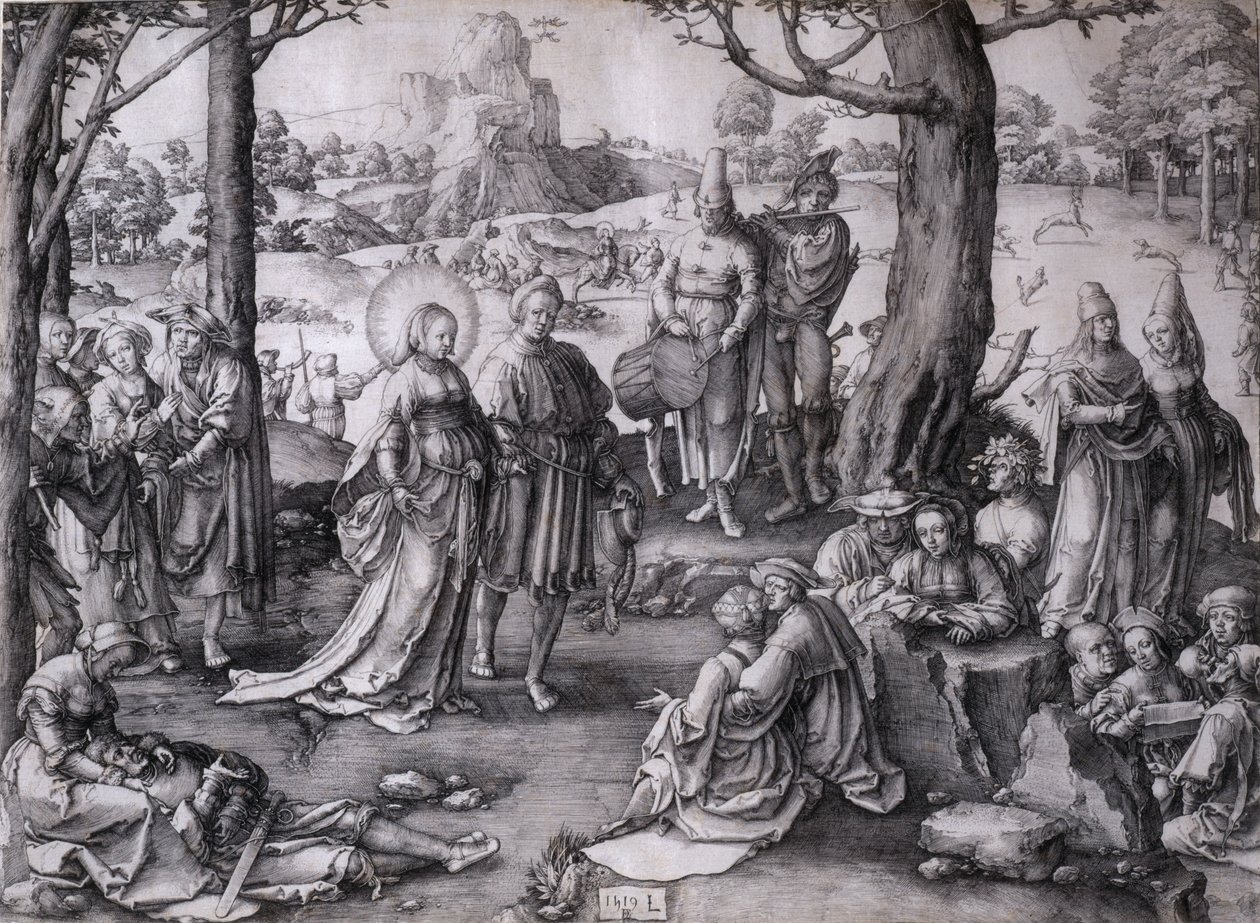 De dans van de heilige Maria Magdalena door Lucas van Leyden