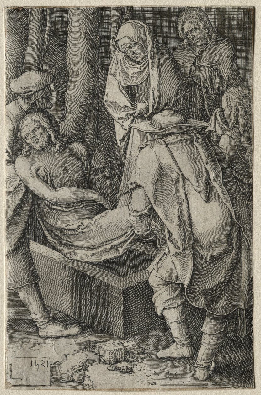 De Passie: De begrafenis van Christus, 1521 door Lucas van Leyden
