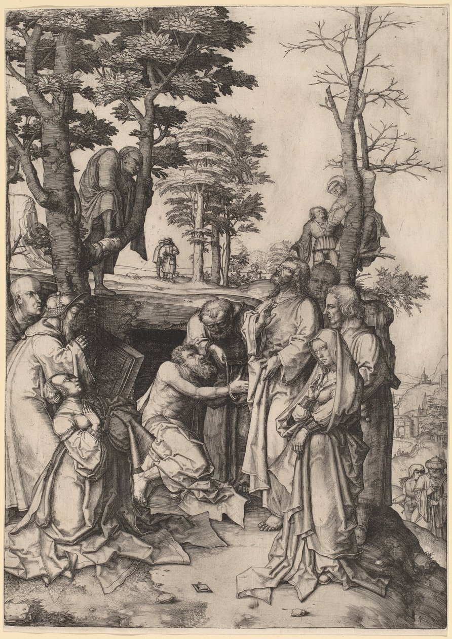 De opwekking van Lazarus door Lucas van Leyden