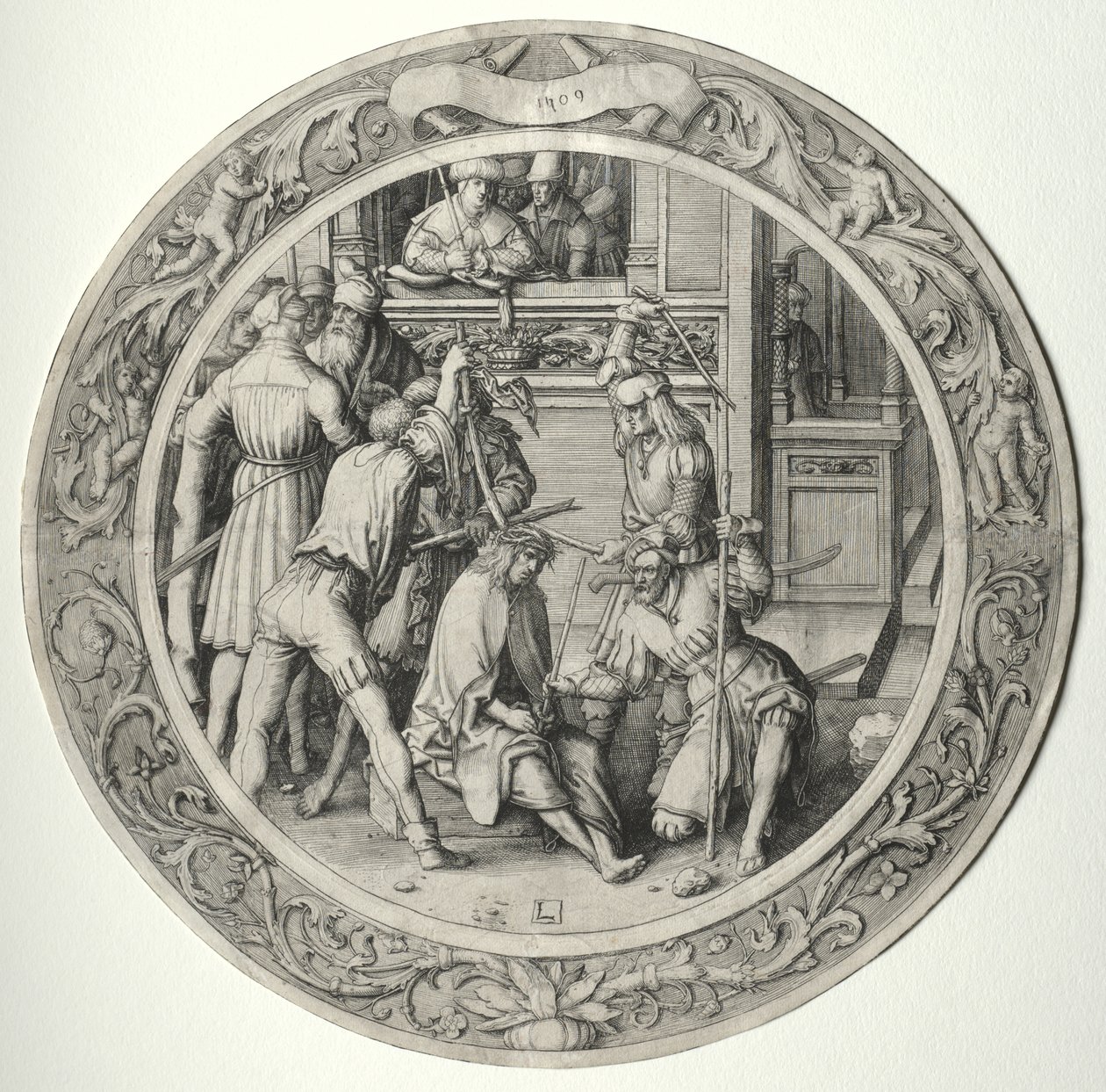 De Ronde Passie: Christus met Doornenkroon door Lucas van Leyden