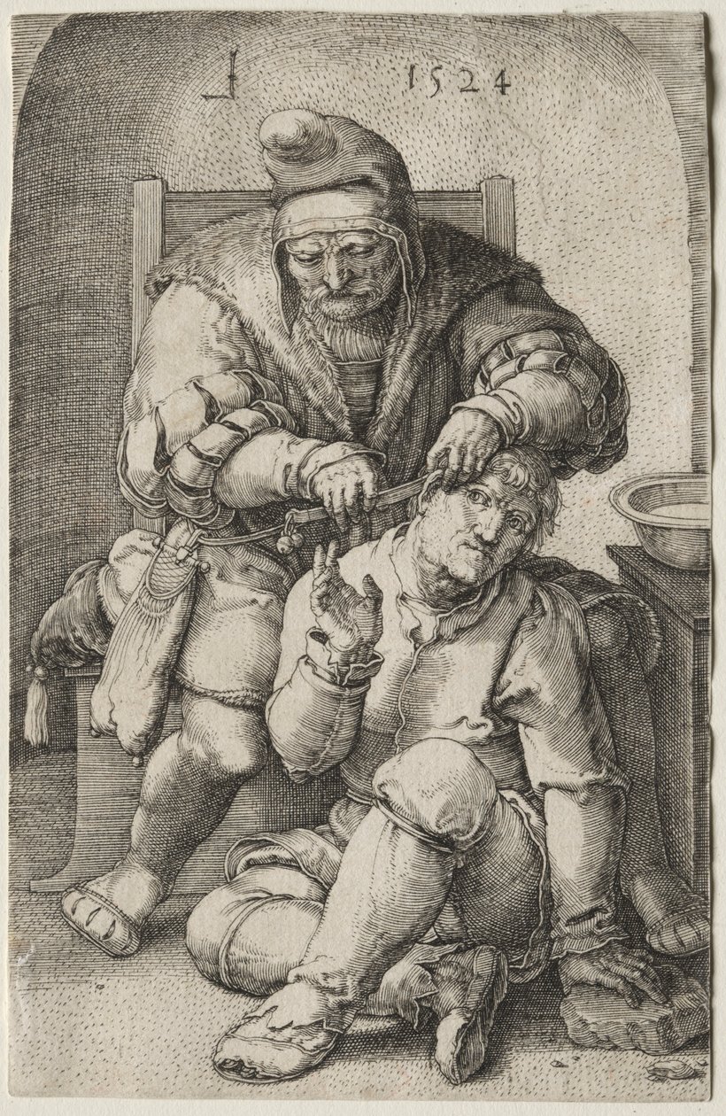 De Chirurg, 1524 door Lucas van Leyden