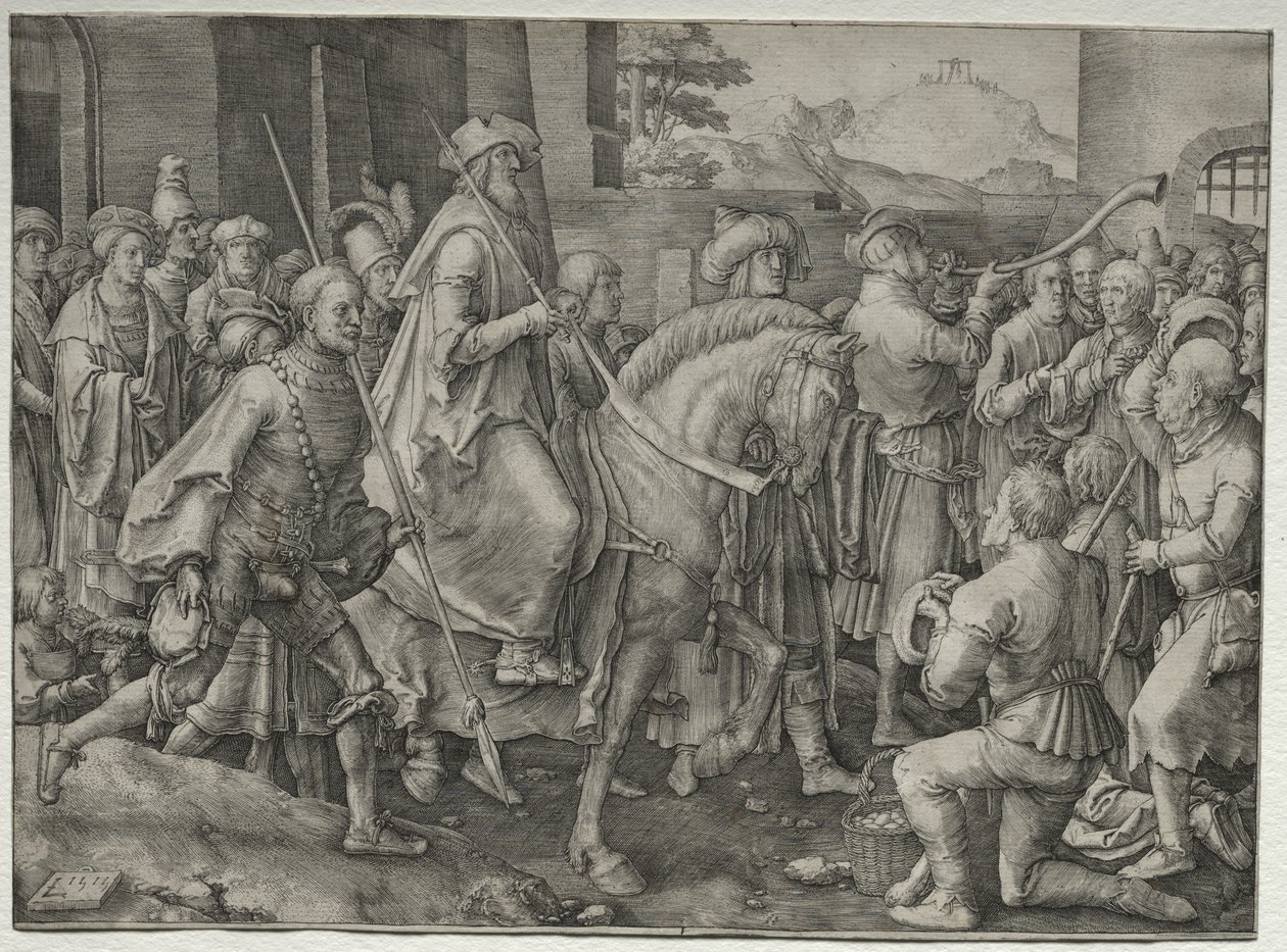 De triomf van Mordechai door Lucas van Leyden
