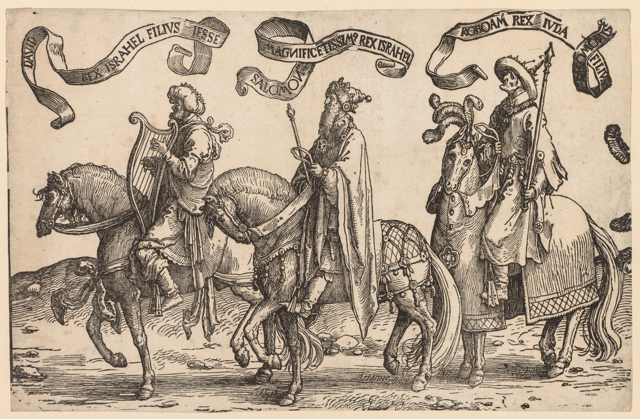 De Twaalf Koningen van Israël: David, Salomo, Rehabeam door Lucas van Leyden