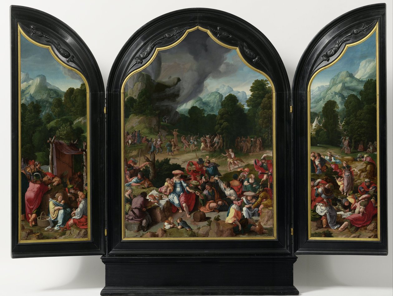 Aanbidding van het Gouden Kalf door Lucas van Leyden