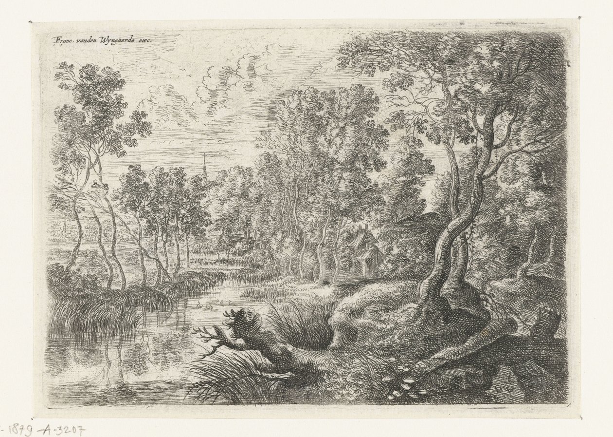 Landschap met een beek door Lucas van Uden
