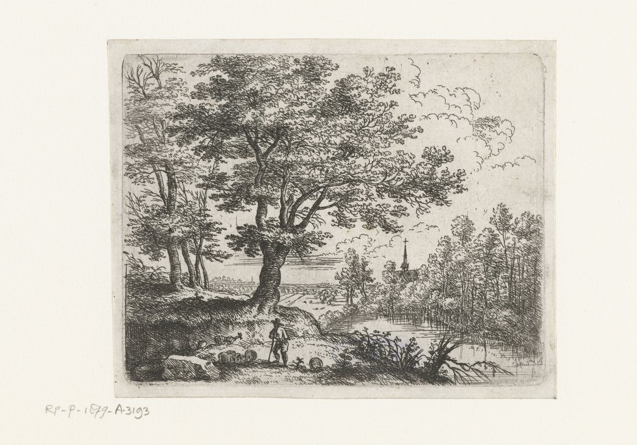 Landschap met een herder door Lucas van Uden
