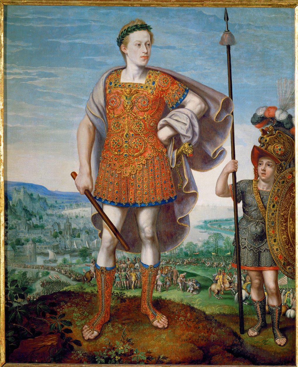 Keizer Matthias als Publius Cornelius Scipio (olieverf op hout) door Lucas van Valckenborch