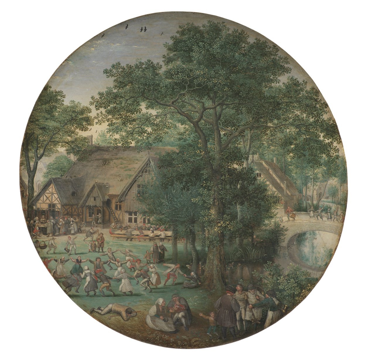 Boerenbruiloft. De bruiloftsdans in de open lucht door Lucas van Valckenborch