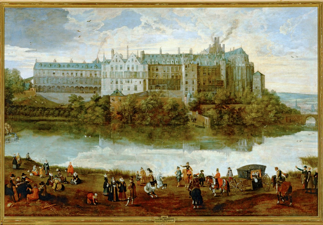 Het Koninklijk Paleis in Brussel ... (schilderij op doek) door Lucas van Valckenborch