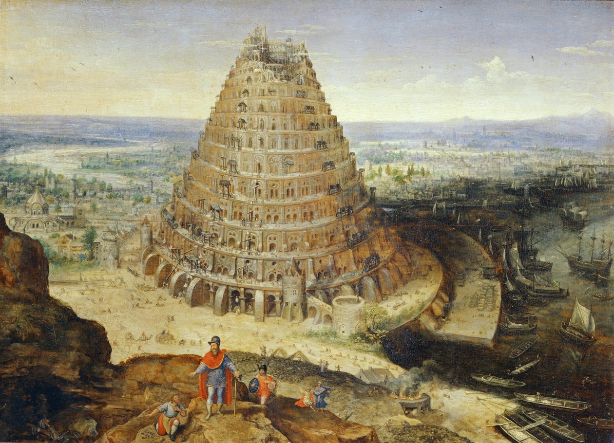 De toren van Babel ... door Lucas van Valckenborch