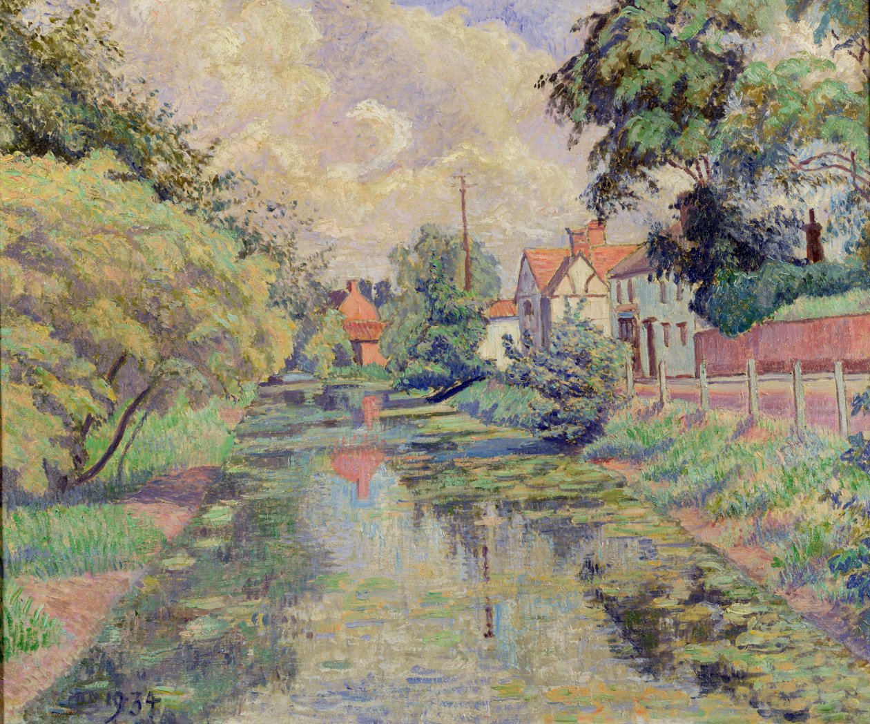 De Molenbeek, Stratford St. Mary, 1934 door Lucien Pissarro