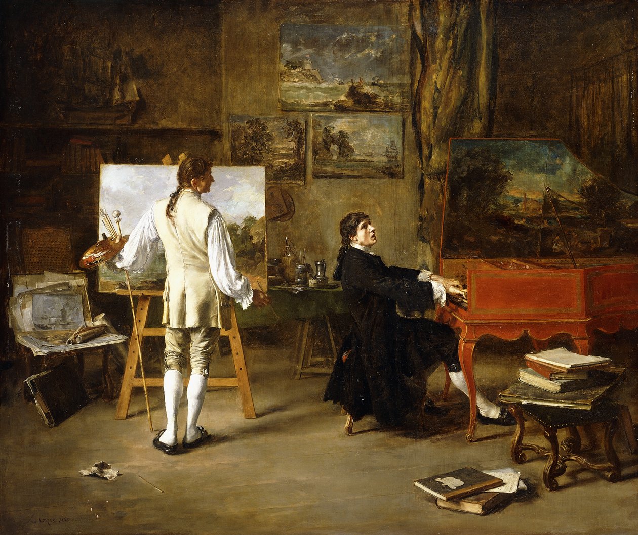 Pergolese in het Atelier van Joseph Vernet, 1880 door Lucien Alphonse Gros