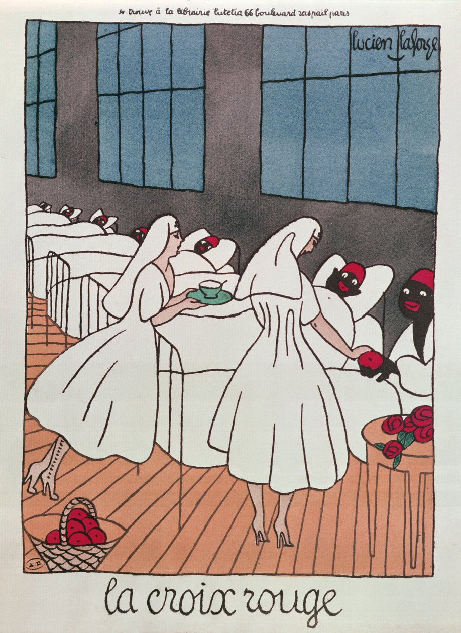 Rode Kruis Verpleegsters die Gewonde Soldaten Verzorgen tijdens de Eerste Wereldoorlog, ca. 1915 door Lucien Laforge