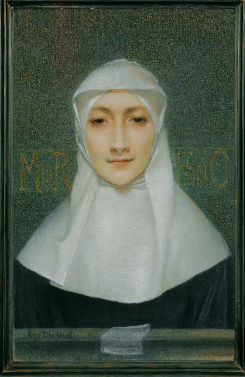 Actrice Marguerite Moreno in Georges Rodenbachs toneelstuk De sluier door Lucien Levy-Dhurmer