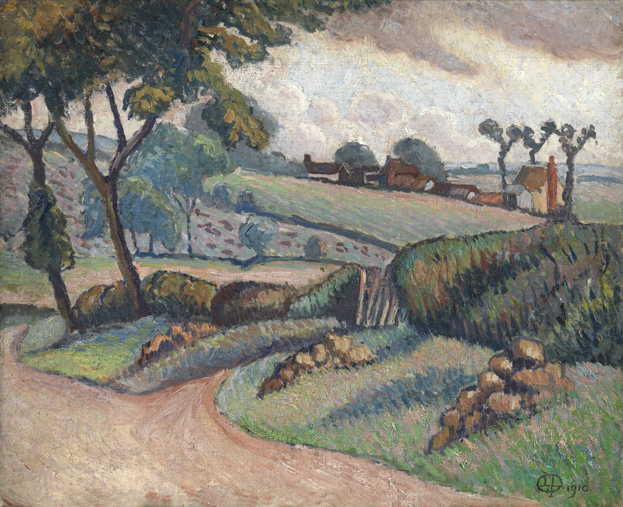 Duton Hill, Essex, 1910 door Lucien Pissarro