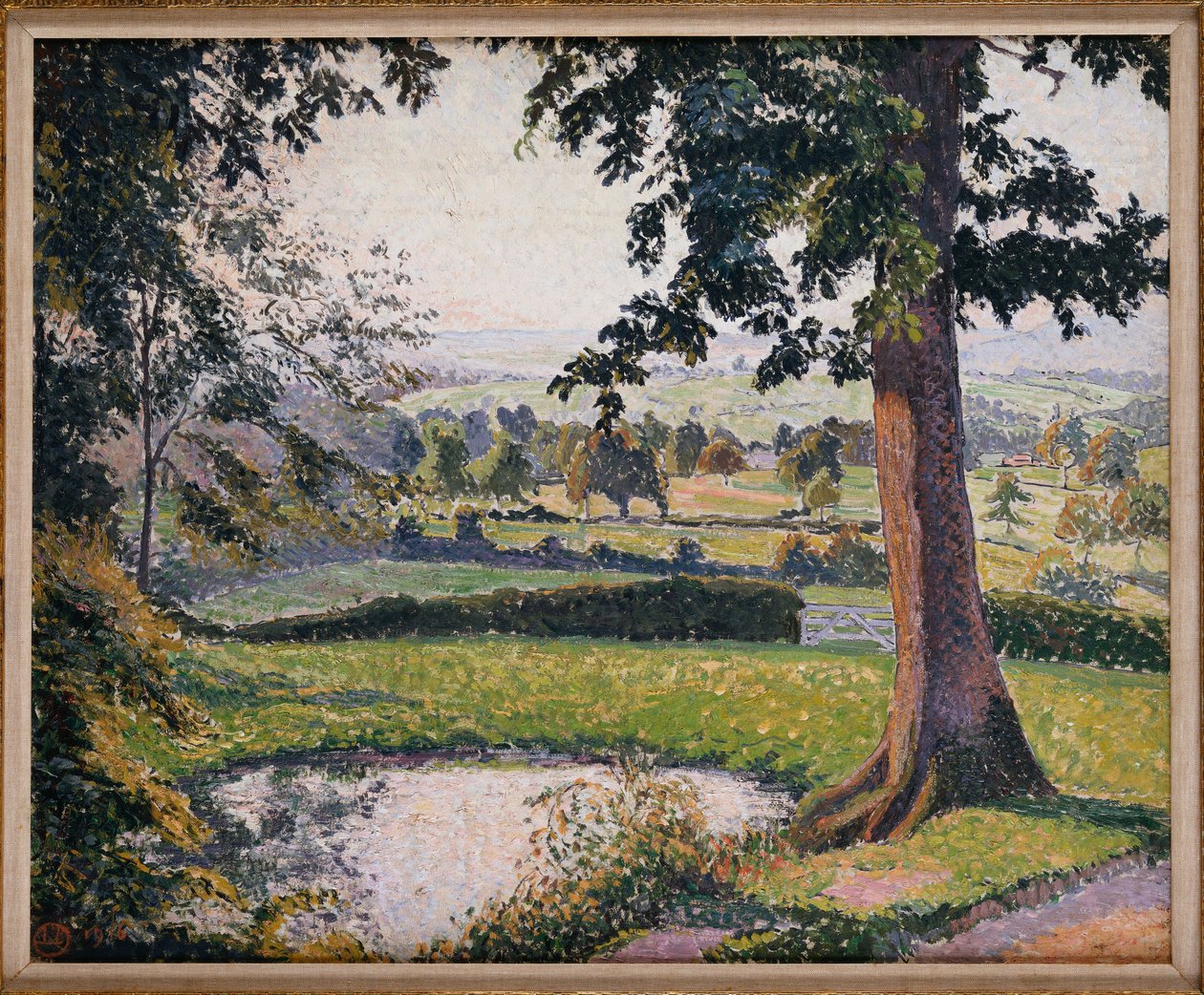 Gunville Vijver, Sedgeville door Lucien Pissarro
