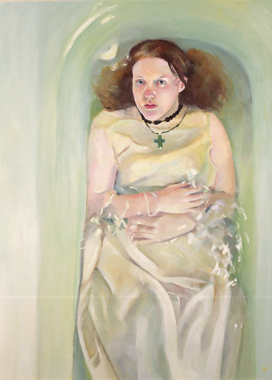 Meisje in bad, 2004 (olieverf op doek) door Lucinda Arundell