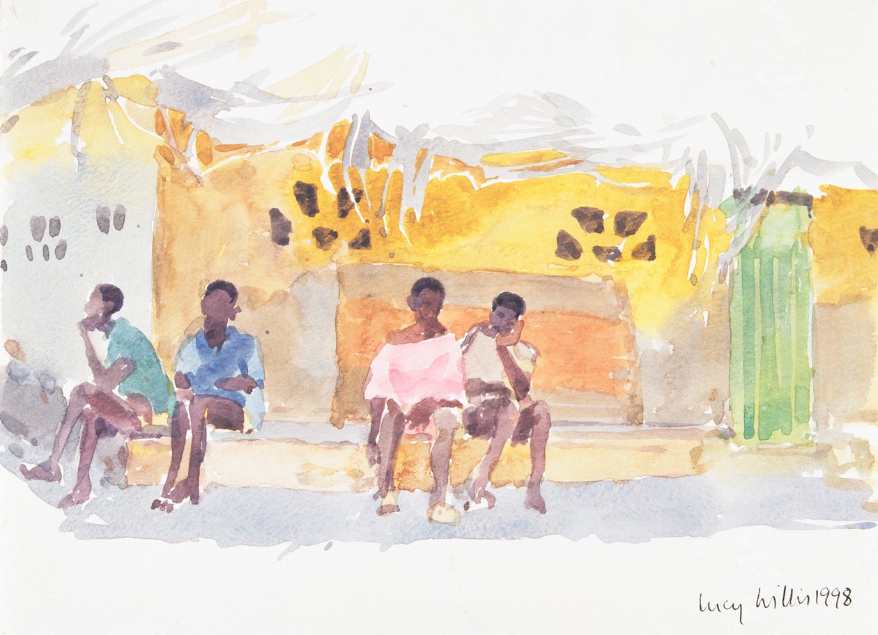 Wachtende kinderen, 1998 door Lucy Willis
